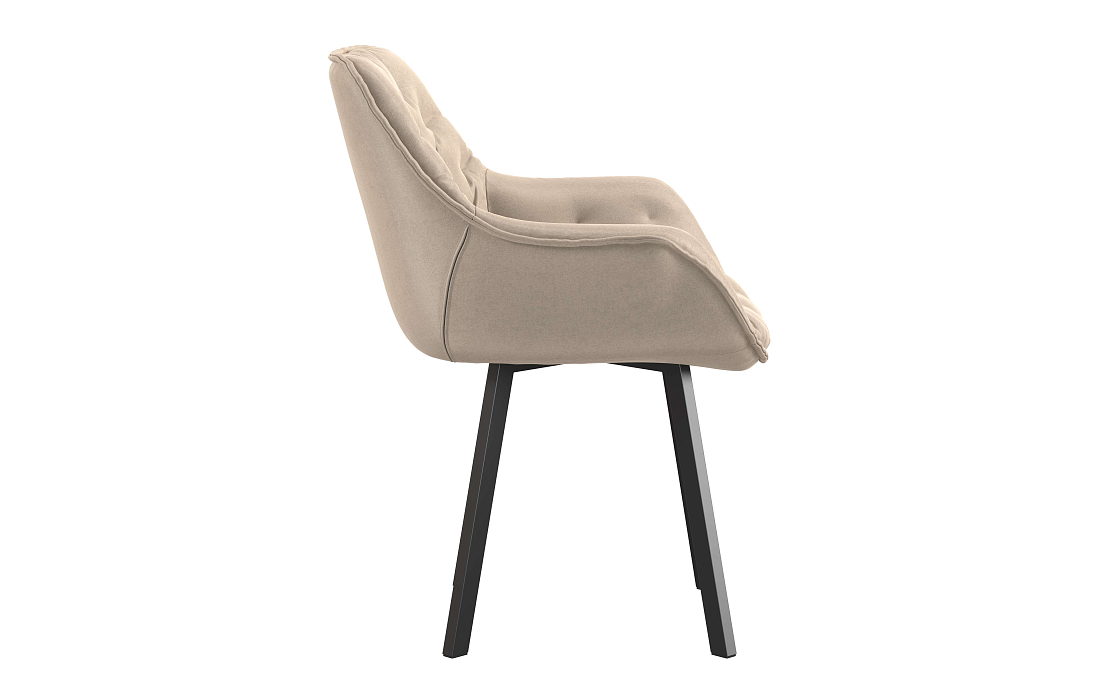 Стул Квинта велюр конфетти крем/Цвет металл черный